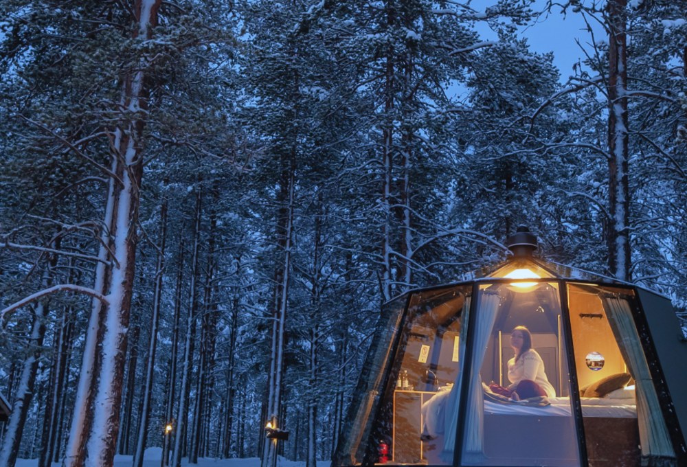 Glass Igloo in Torassieppi Außenansicht
